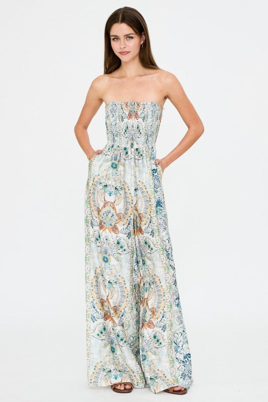 Bohemian Strapless Jumpsuit