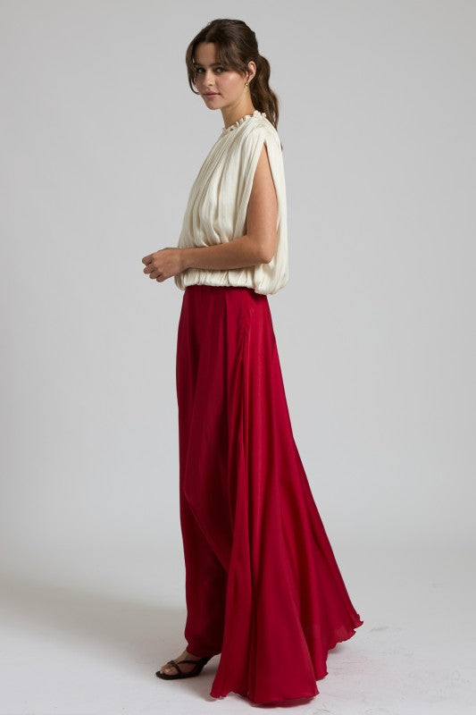 Ruby Satin Maxi Skirt