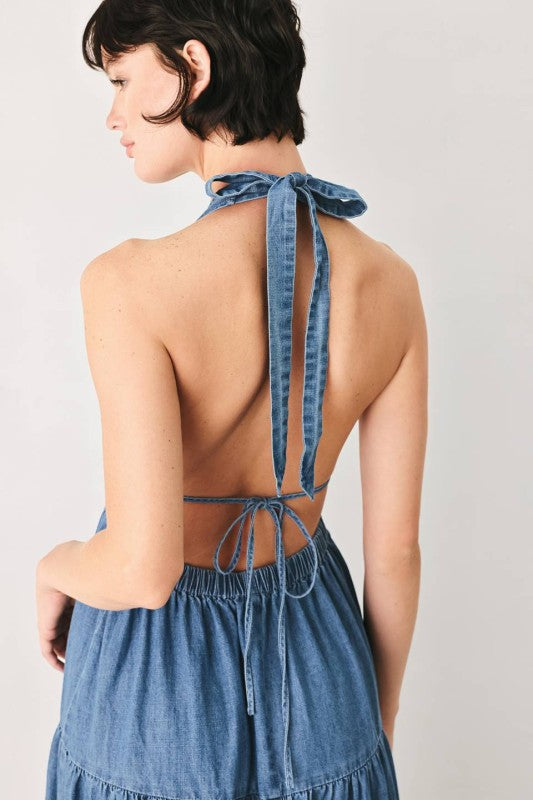 Denim Breeze Maxi Dress