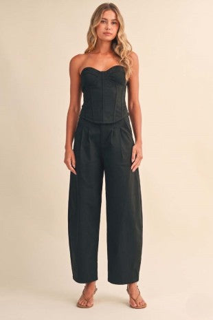 Black Corset Pant Set