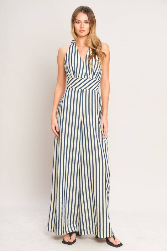 Solea Striped Halter Jumpsuit