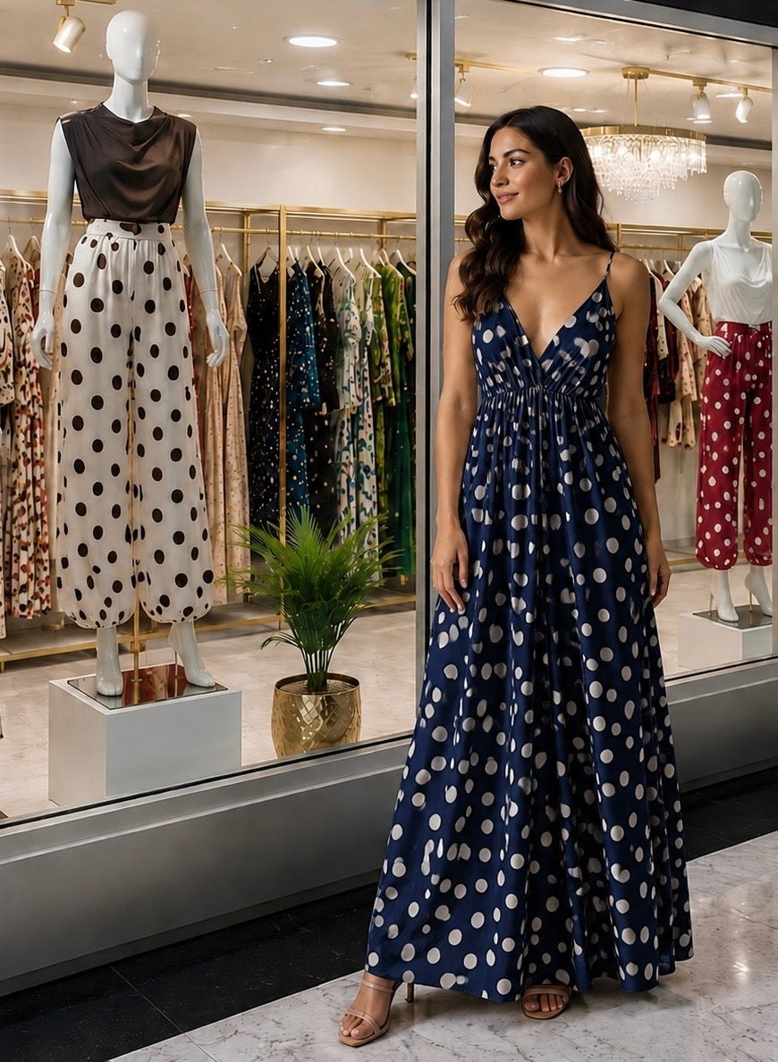 Roma Polka Maxi Dress