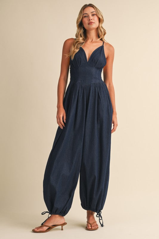Denim Balloon Jumpsuit