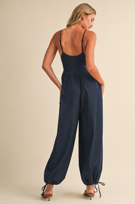 Denim Balloon Jumpsuit