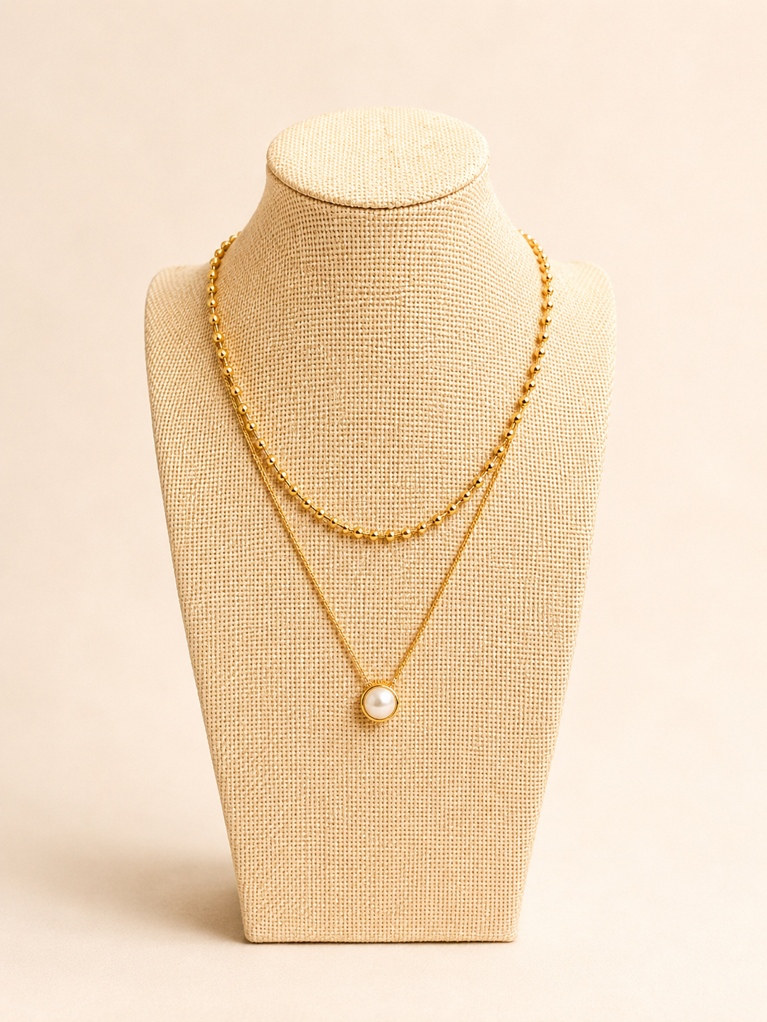 Golden Pearl Layered Necklace
