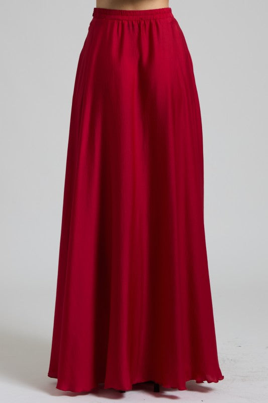 Ruby Satin Maxi Skirt