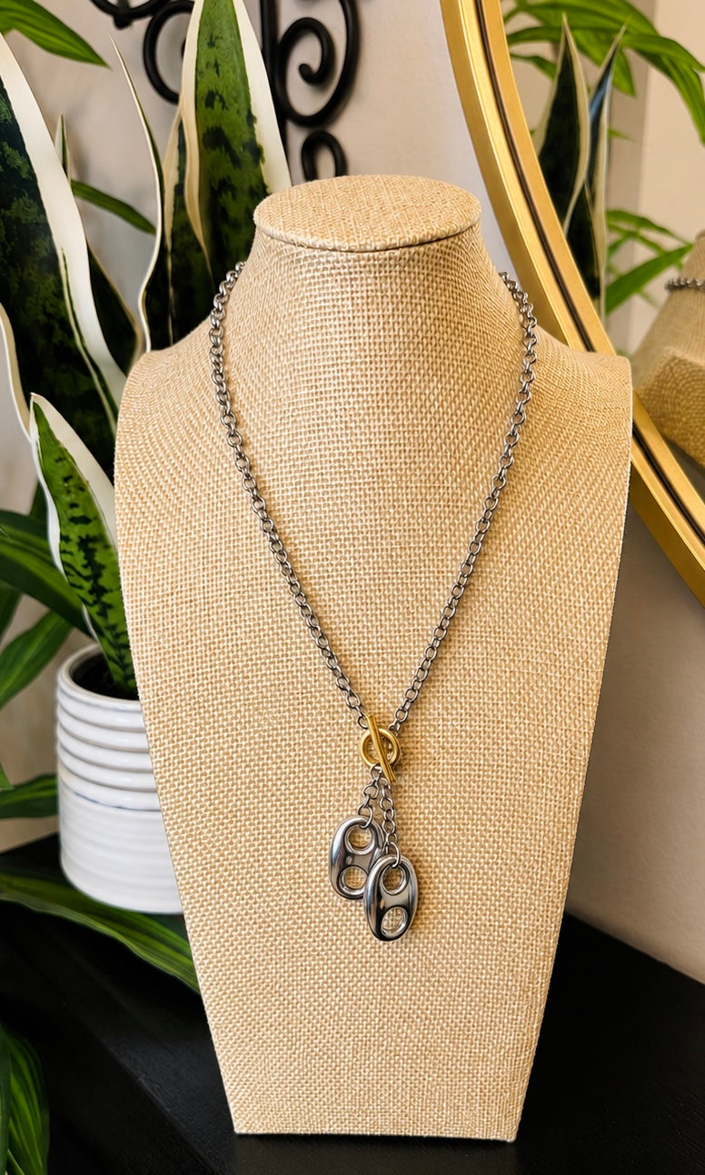 Two-Tone Statement Chain Necklace