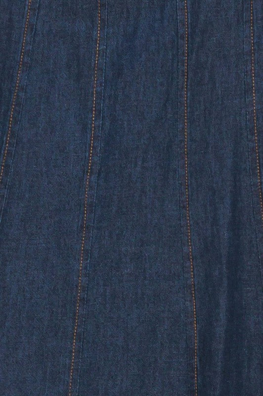 Denim Elegance Halter Dress