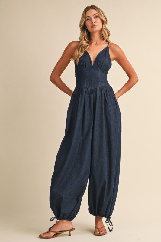 Denim Balloon Jumpsuit