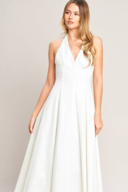 Denim white Midi Dress
