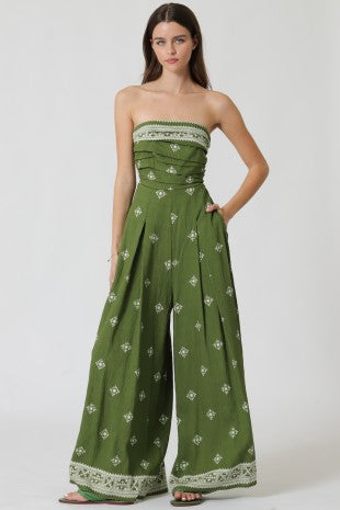 Olive Grace Strapless Jumpsuit