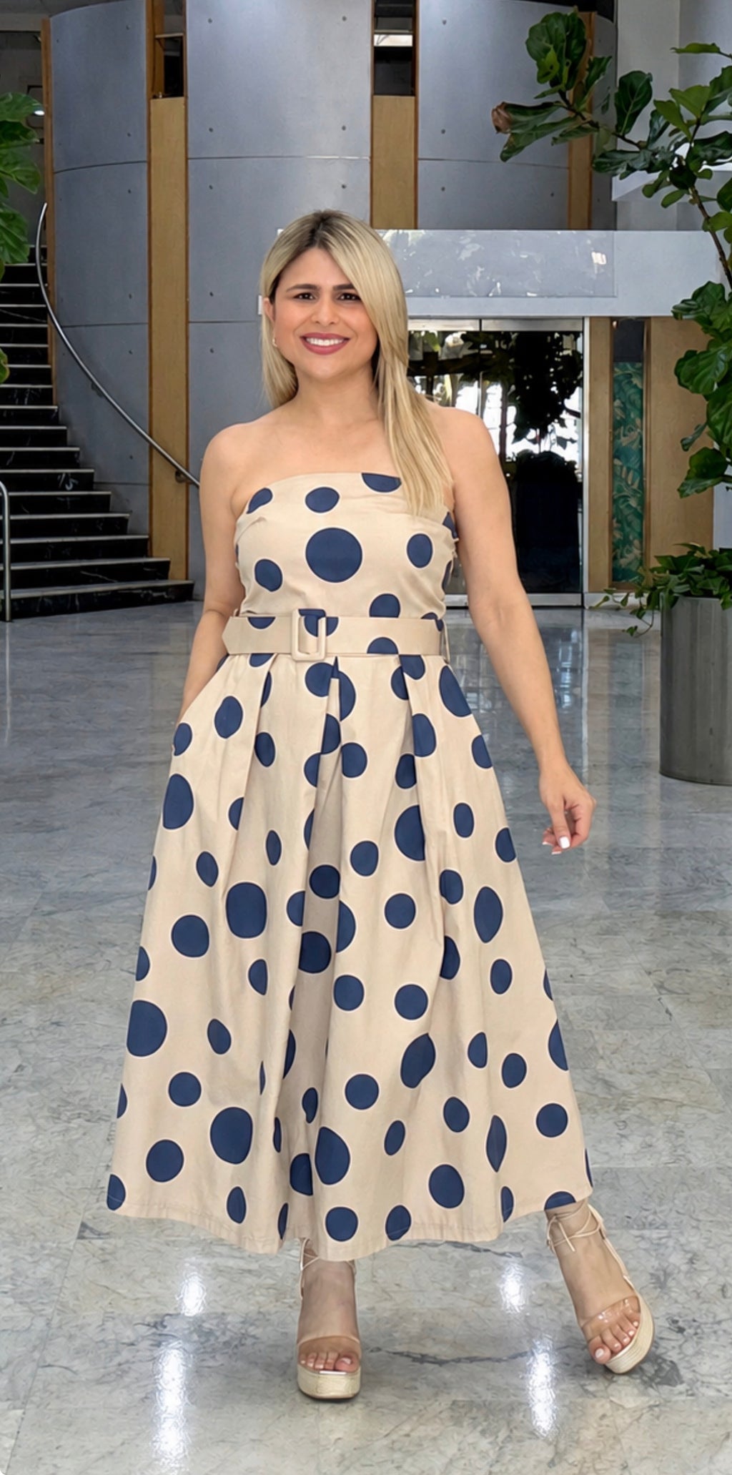 Italian Polka Dot Elegance Dress