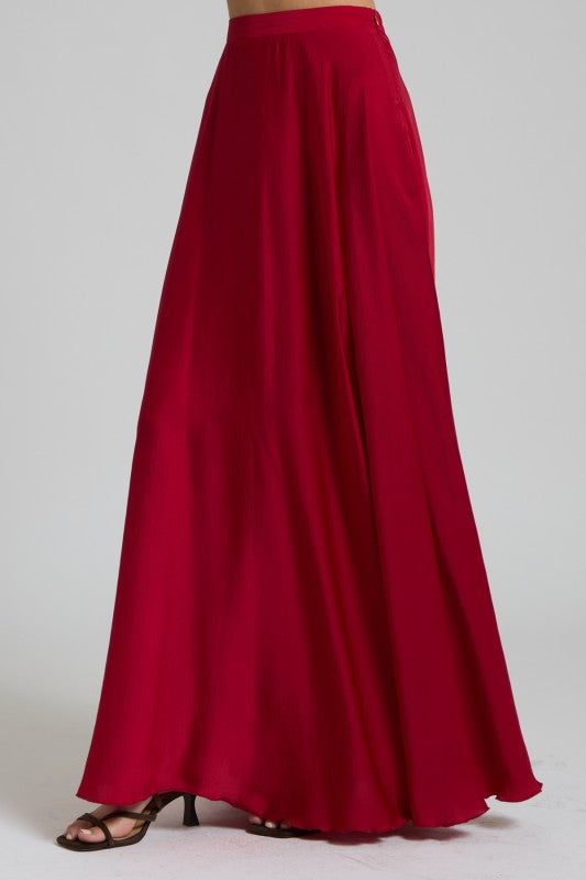 Ruby Satin Maxi Skirt