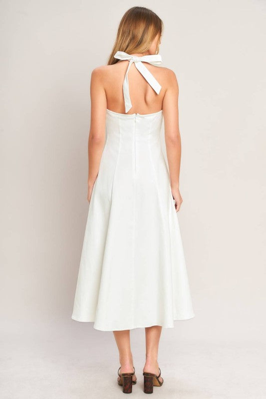 Denim white Midi Dress