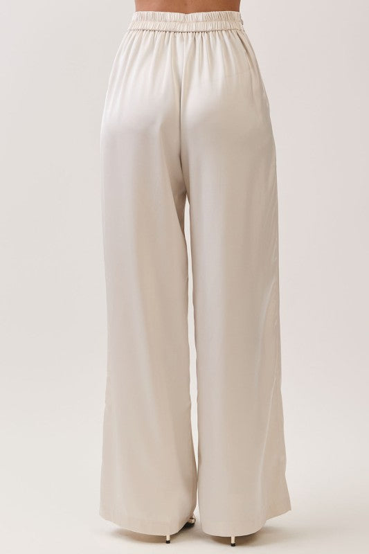 Champagne Asymmetrical Strapless Pant Set