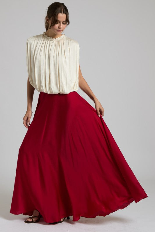 Ruby Satin Maxi Skirt