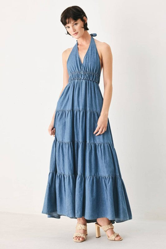 Denim Breeze Maxi Dress