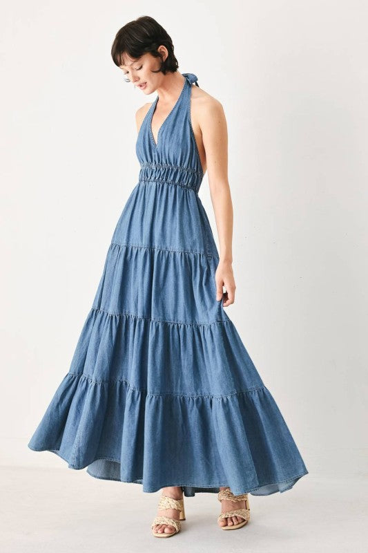 Denim Breeze Maxi Dress