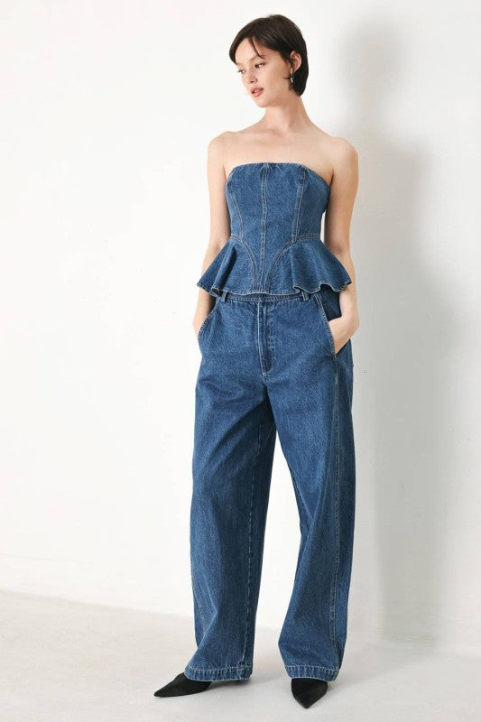 Camila Strapless Denim Top