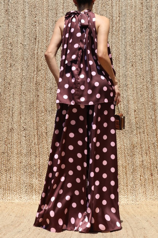 Chocolate Blush Polka Dot Jumpsuit 🤎🩷