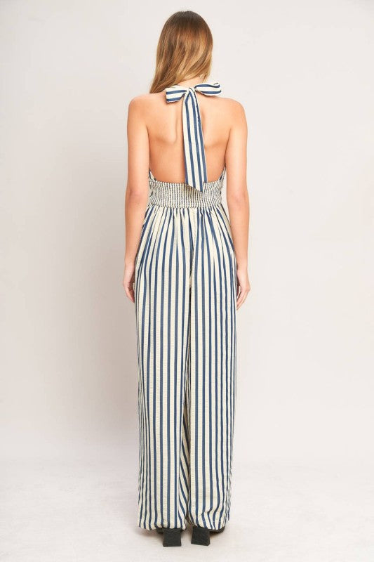 Solea Striped Halter Jumpsuit