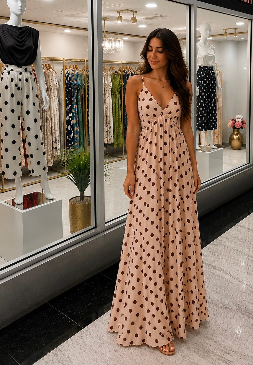 Roma Polka Maxi Dress