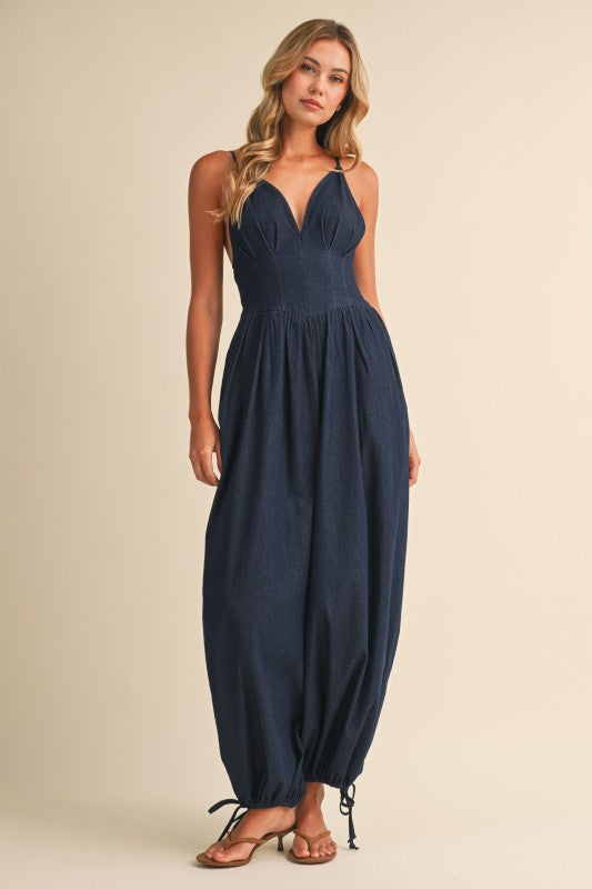Denim Balloon Jumpsuit