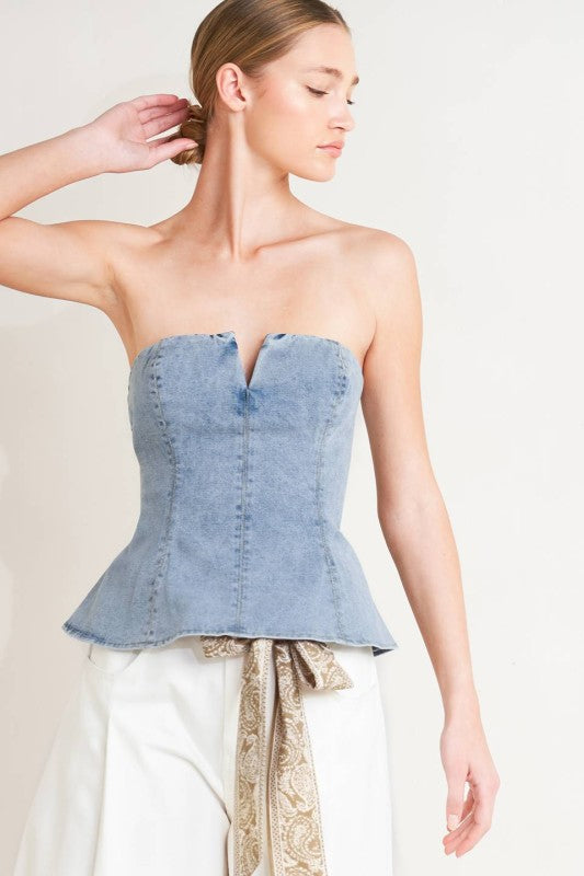 Denim Corset Set
