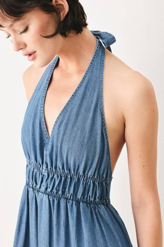Denim Breeze Maxi Dress