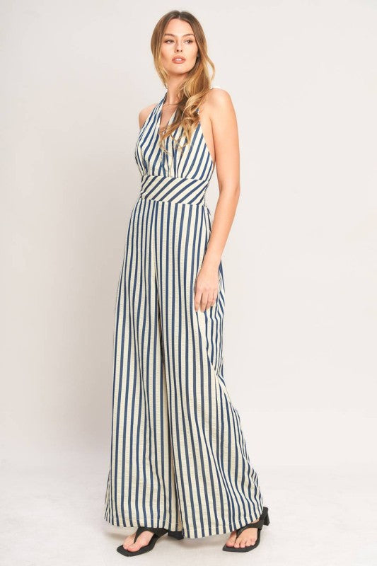 Solea Striped Halter Jumpsuit