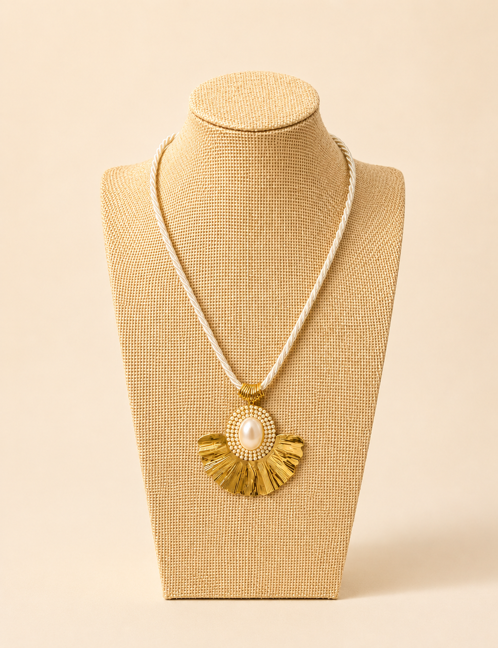 Gold Pearl Statement Necklace