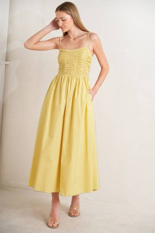 Golden Bloom Midi Dress