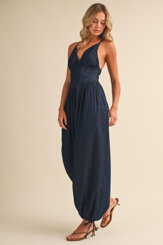 Denim Balloon Jumpsuit