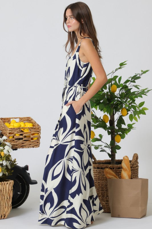 Navy Bloom Statement Jumpsuit