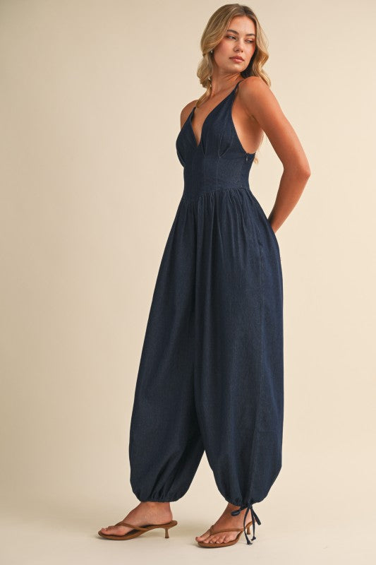 Denim Balloon Jumpsuit