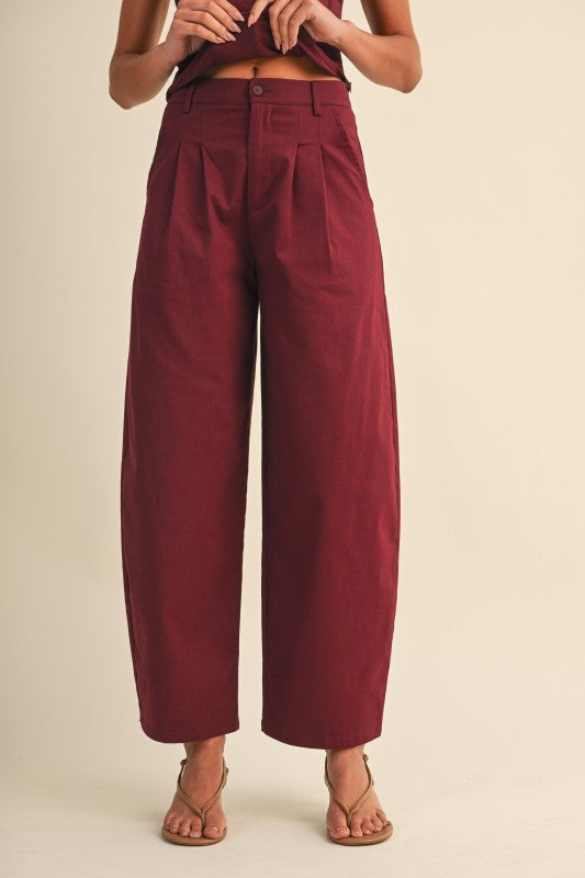 Burgundy Corset Pant Set