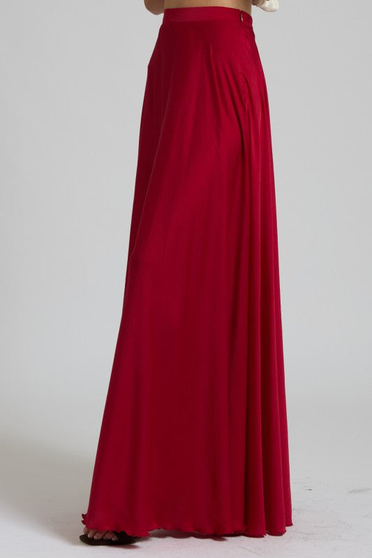 Ruby Satin Maxi Skirt