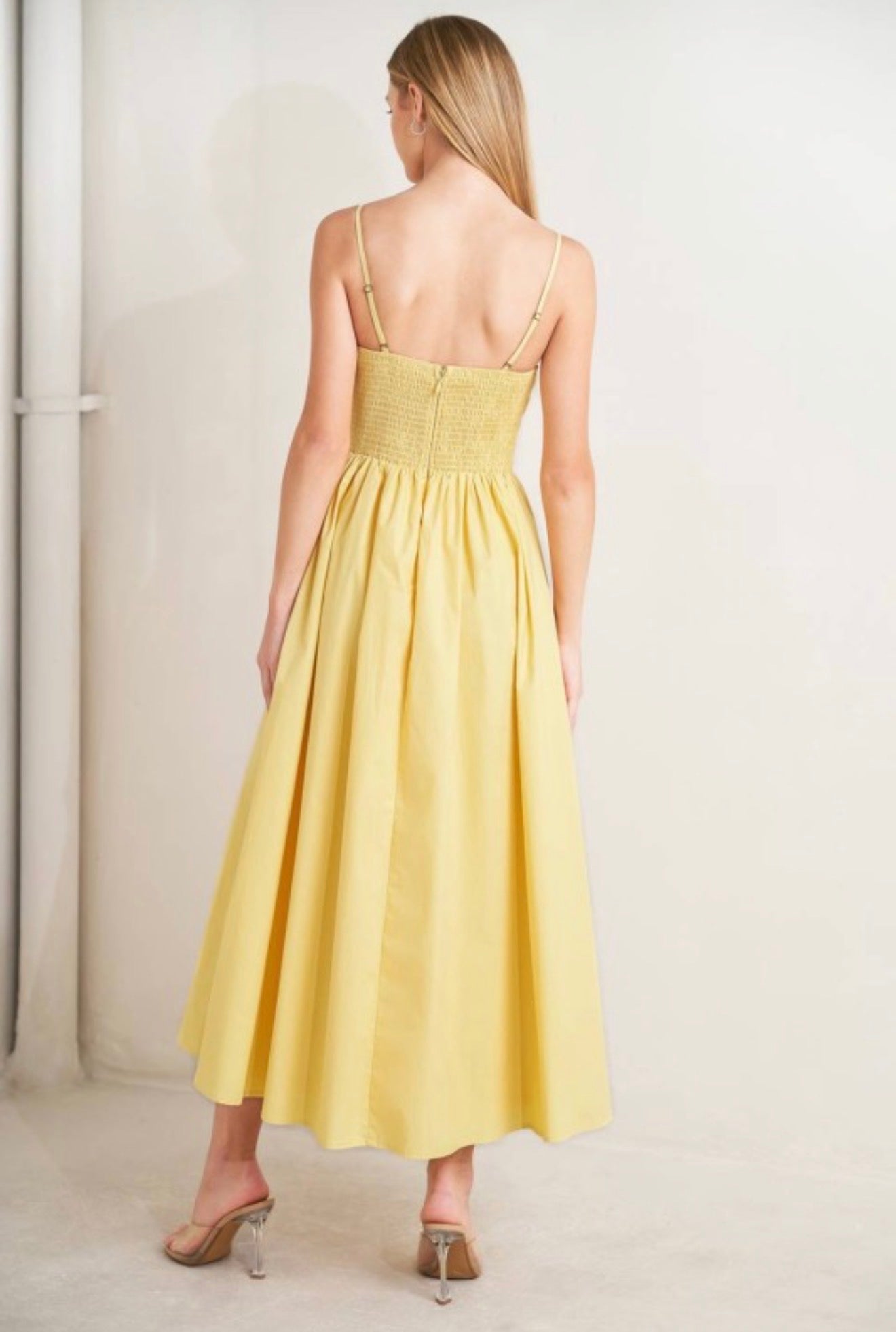 Golden Bloom Midi Dress