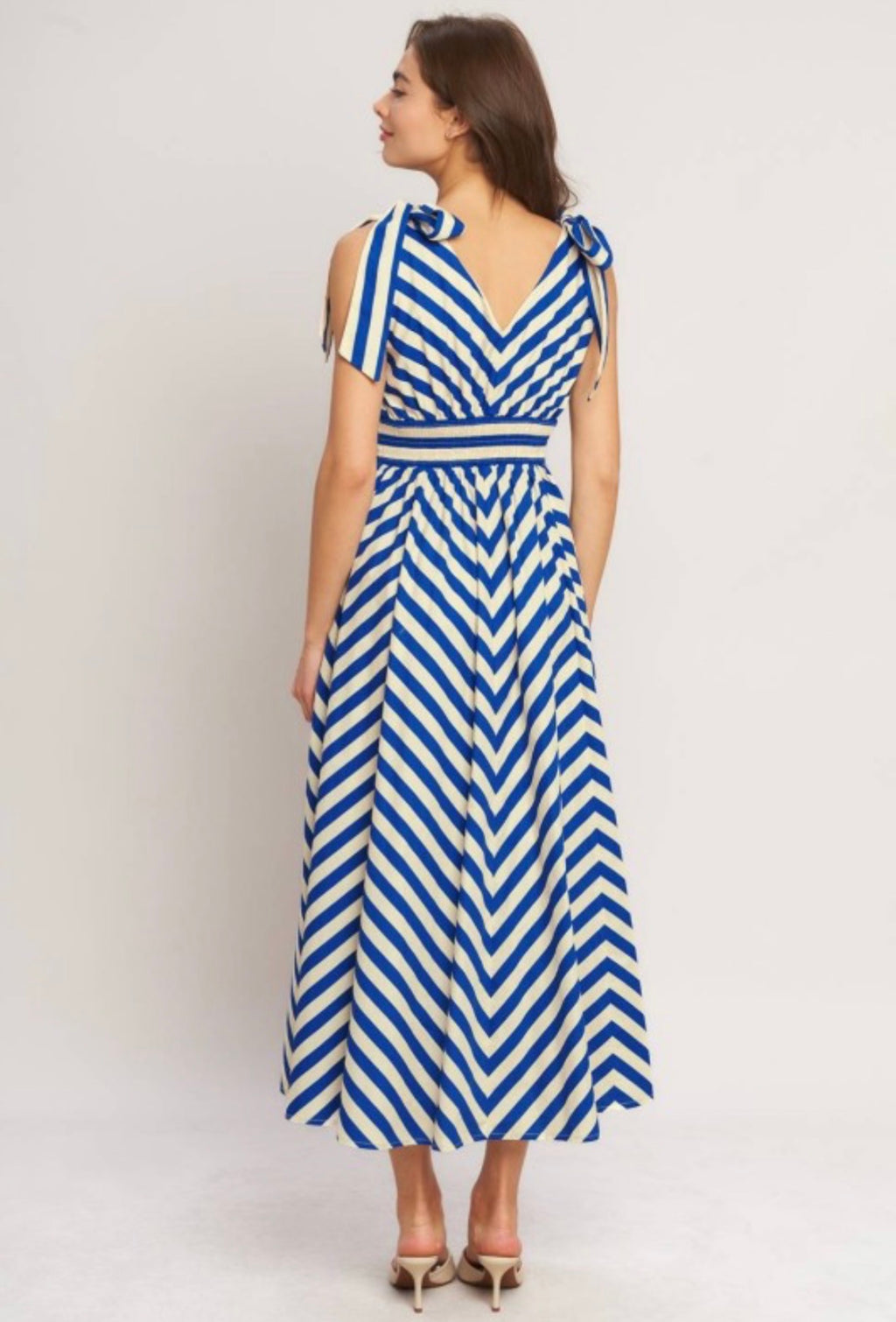 Blue Breeze Striped Midi Dress
