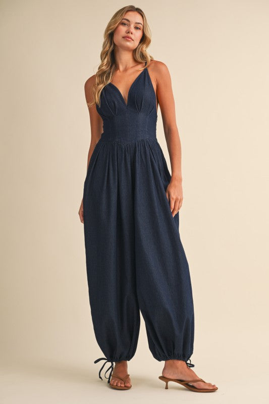 Denim Balloon Jumpsuit
