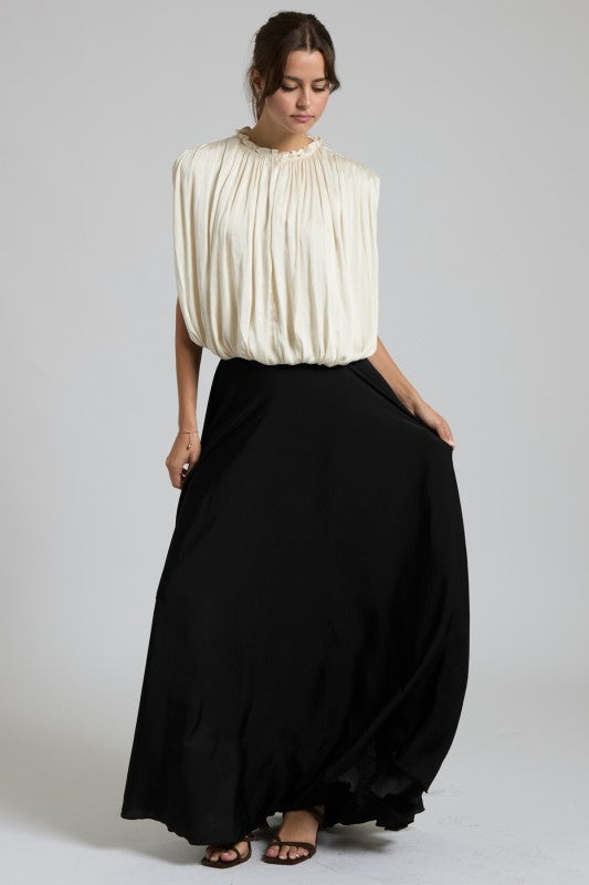 Satin High-Rise Maxi Skirt