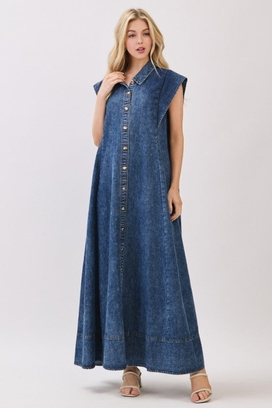 Charlotte Denim Maxi Dress