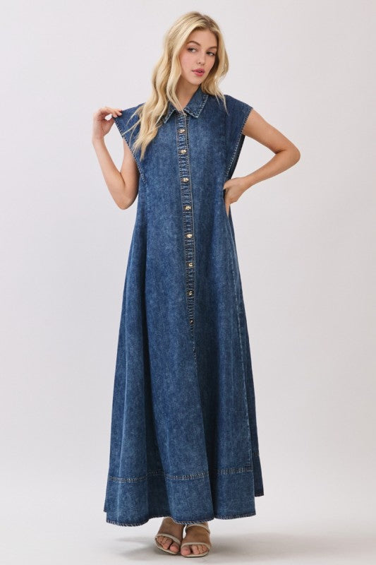 Charlotte Denim Maxi Dress