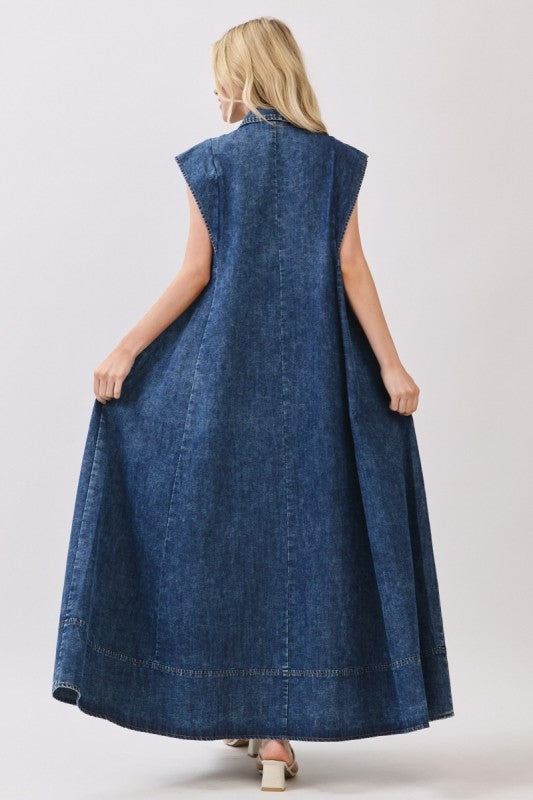 Charlotte Denim Maxi Dress