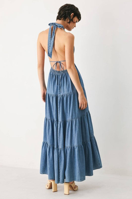 Denim Breeze Maxi Dress