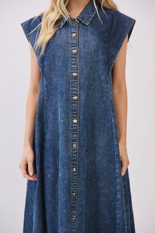 Charlotte Denim Maxi Dress