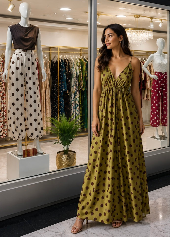 Roma Polka Maxi Dress