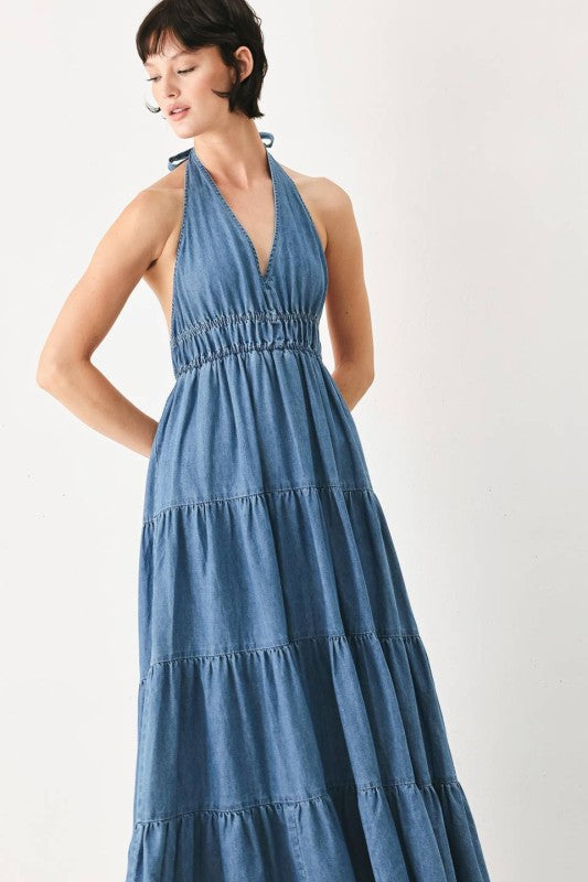 Denim Breeze Maxi Dress