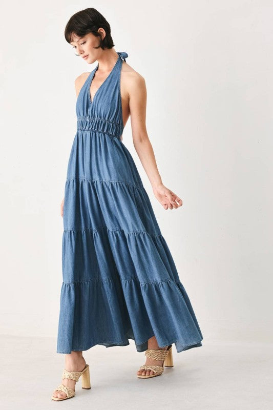 Denim Breeze Maxi Dress