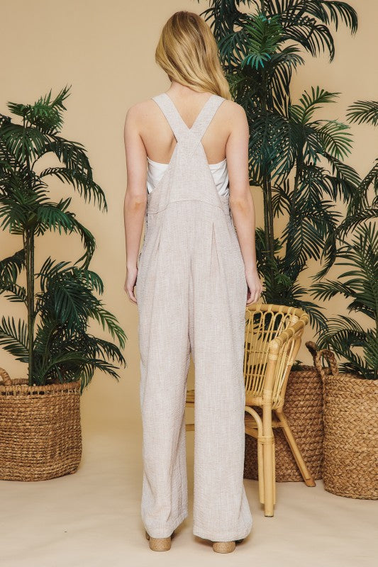 Natural Linen Overall Jumpsuit